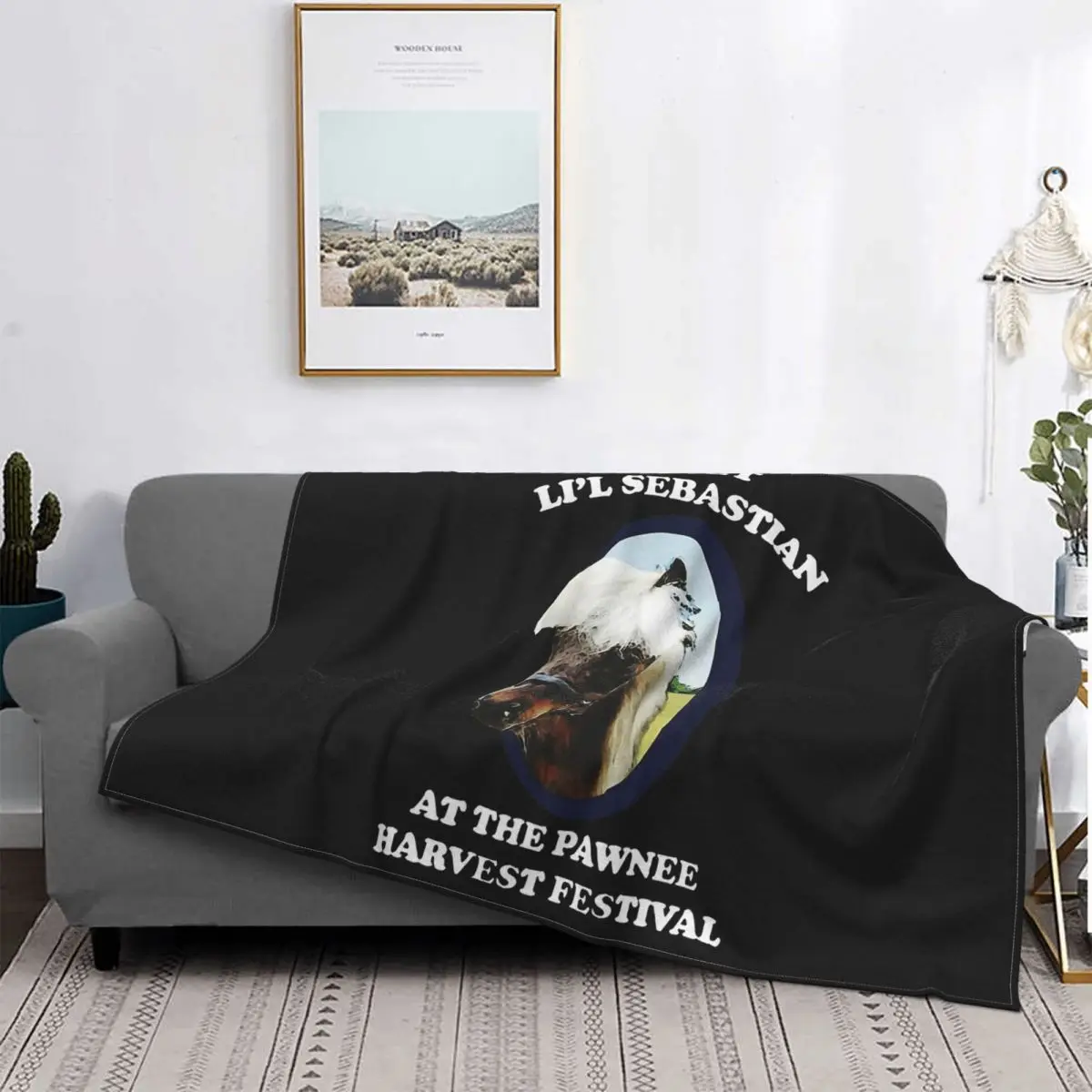 Прямые фланелевые одеяла для отдыха I Met Lil Себастьян парки и черного цвета