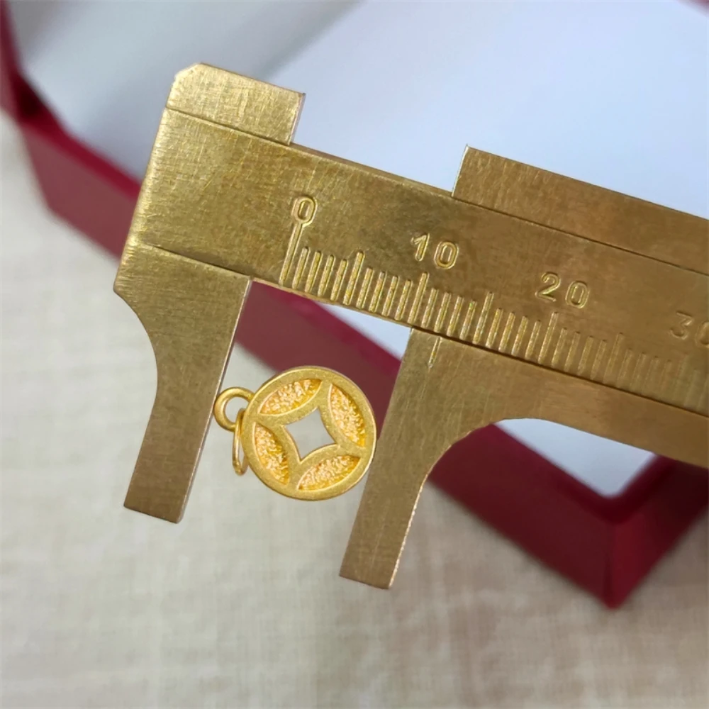 1 шт. Подвеска из настоящего желтого золота 24 К 3D подвеска в виде счастливой