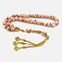 tasbih pink stone with shell muslim rosary bead misbaha islamic eid gift 2021 arabic fashion product bracelets turkish jewelry