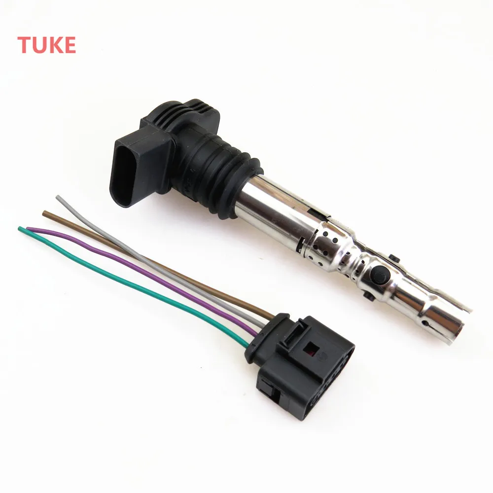 RWSYPL 1 комплект катушки зажигания и соединительная проводка разъем для A4 A6 TT Bora Golf