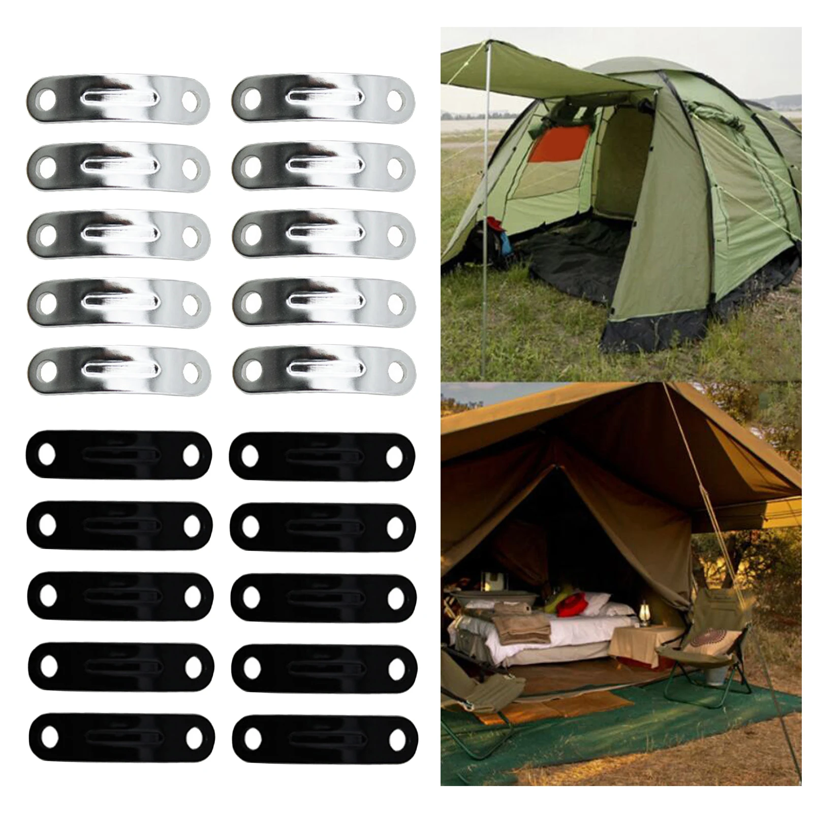 

10 Pcs 2 Hole Tent Guy Line Adjuster Runner Guyline Rope Tensioners Camping