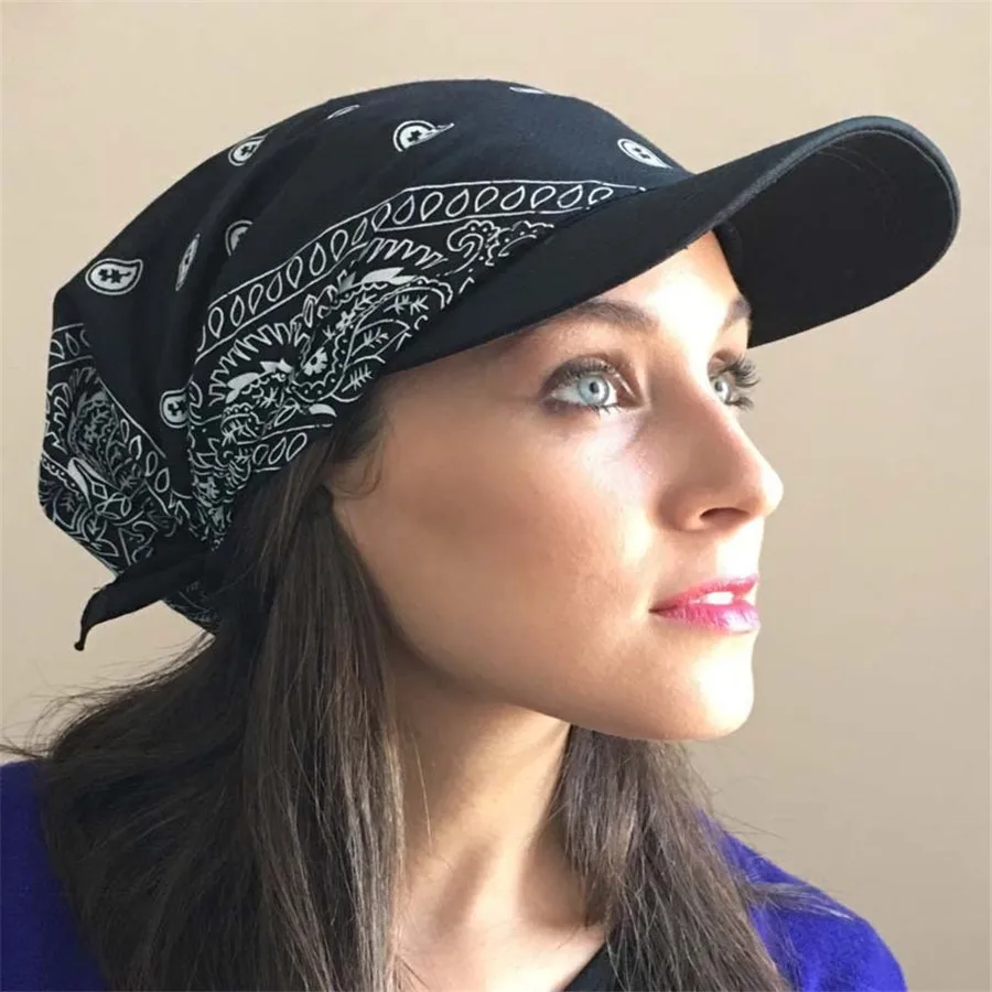 Richkeda Store New 2021 Women India Muslim Retro Floral color Cotton Towel Cap Brim Turban Baseball Hat Wrap Adjustable