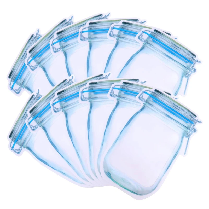 

60Pcs Portable Mason Jar Bags Reusable Seal Food Storage Bags Organizer Nuts Candy Cookies Snack Sandwich Bags