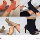 021 пикантные женские туфли-лодочки на высоком каблуке, с открытым носком, ботильоны туфли на высоком каблуке с высоким каблуком; Женская обувь; Босоножки на плоской подошве Удобные Красивые ботинки босоножки Zapatilla Mujer