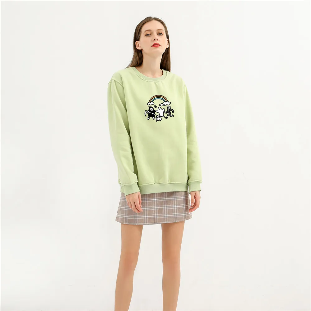 

Womens Crew Neck Hoodie Streetwear Women Top Oversized Vintage Pullover Sweatshirt Thick Cotton Coat Hoodies Women Top Jumper