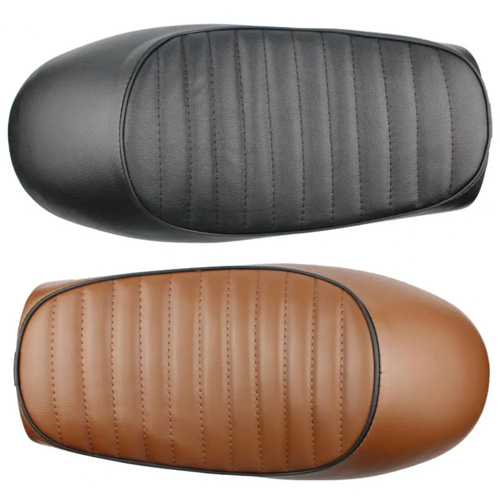 Motorcycle Seat Vintage Black/Brown Hump Brat Wear-Resistant Faux Leather Cafe Racer for Honda CG125 |