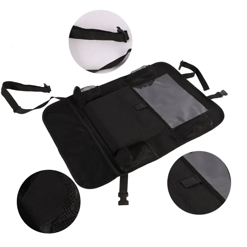 

Car Backseat Organizer with Tablet Holder + 9 Storage Pockets Seat Back Protectors Kick Mat Universal Travel Accessories