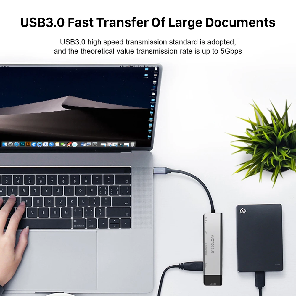 Док-станция WOTOBE 6 в 1 USB Type-C HDMI совместимая с 3 0 | Мобильные телефоны и аксессуары
