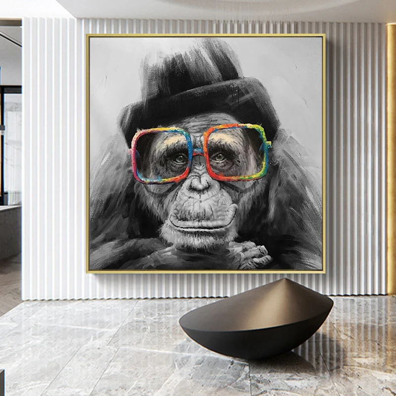 Забавные обезьянки поп стрит художественные плакаты и принты абстрактные