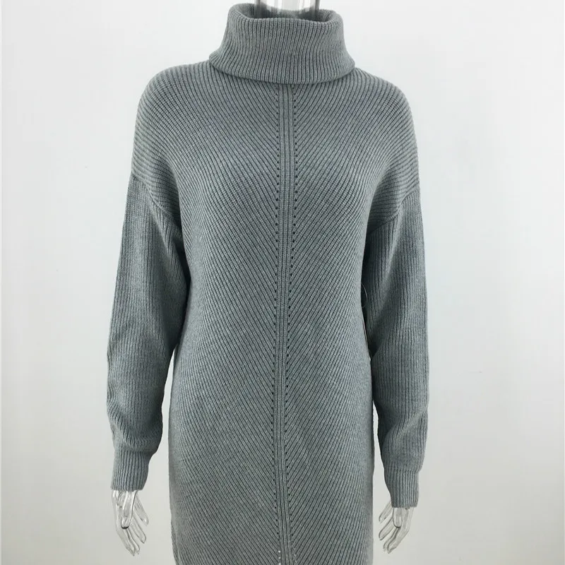 

Winter Oversized Long Turtleneck Sweater Dress Autumn Fall Knitted Jumpers Womens Sweaters Casual Loose Long Sleeve Pullovers