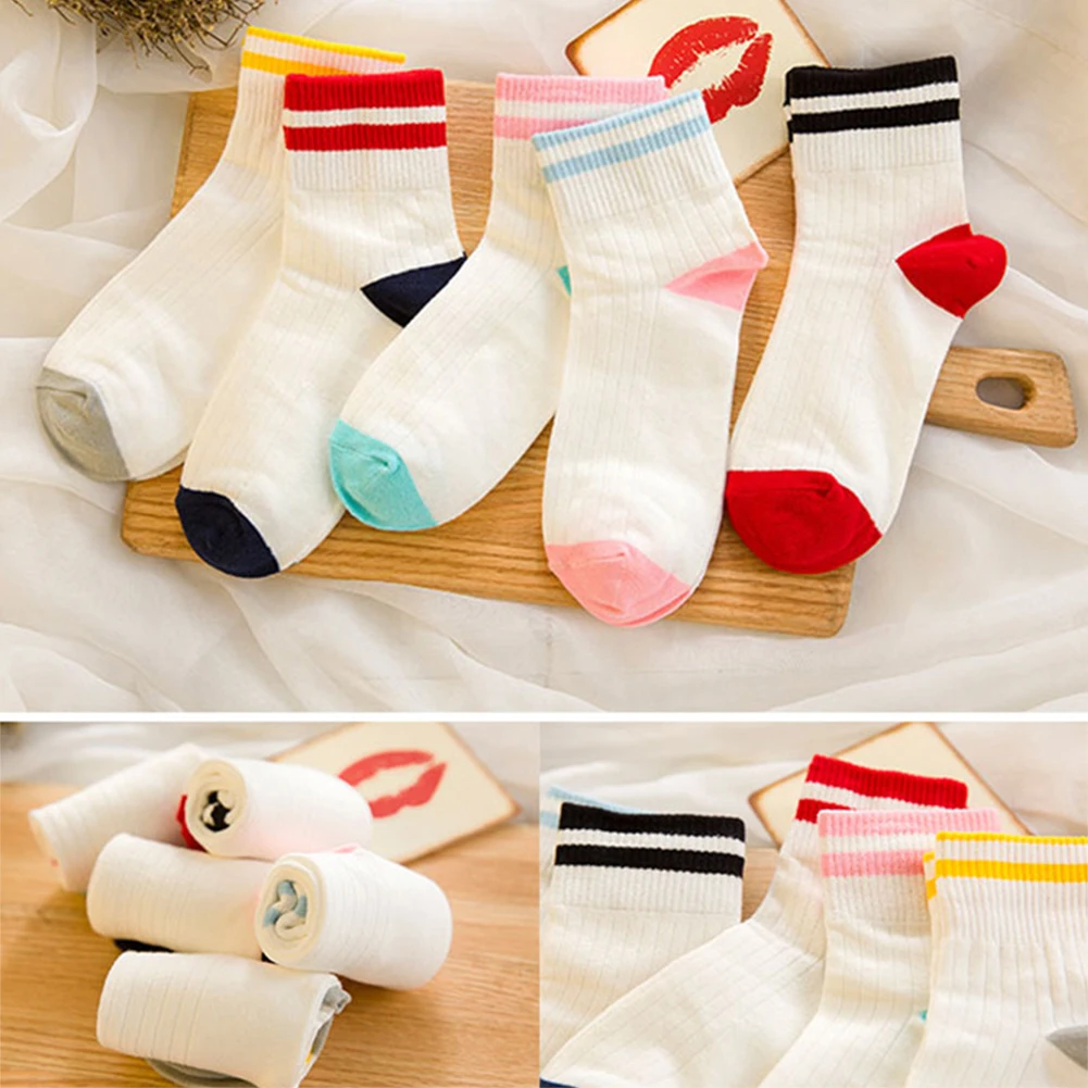 

1 Pair Soft Ankle High Sports Assorted Colors Women Socks Letter Printed Outdoor Activities Athlete Elastic Adult Breathable