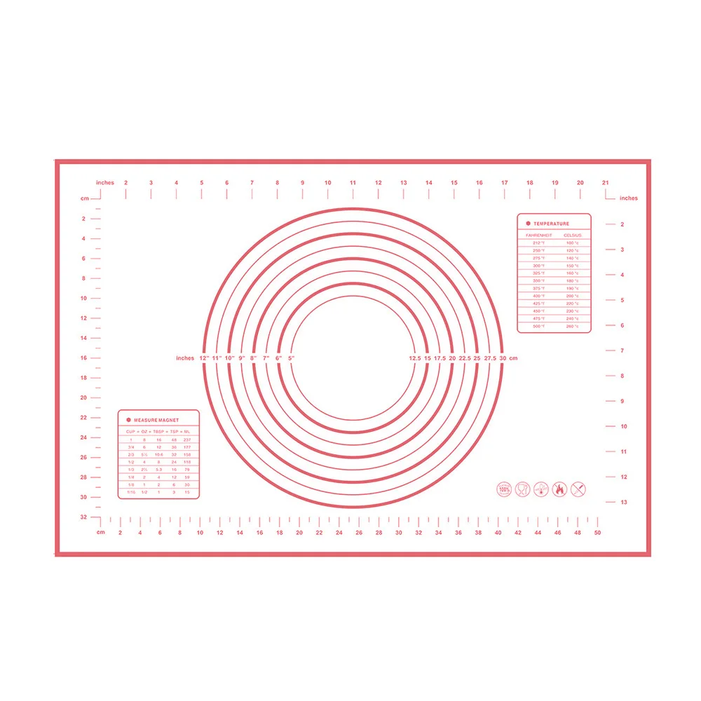 Red 40 x 30cm Многоразовый силикон коврик для выпечки Эко-коврик для раскатки теста большой антипригарный духовой коврик для выпечки - Цвет: Red 40 x 30cm