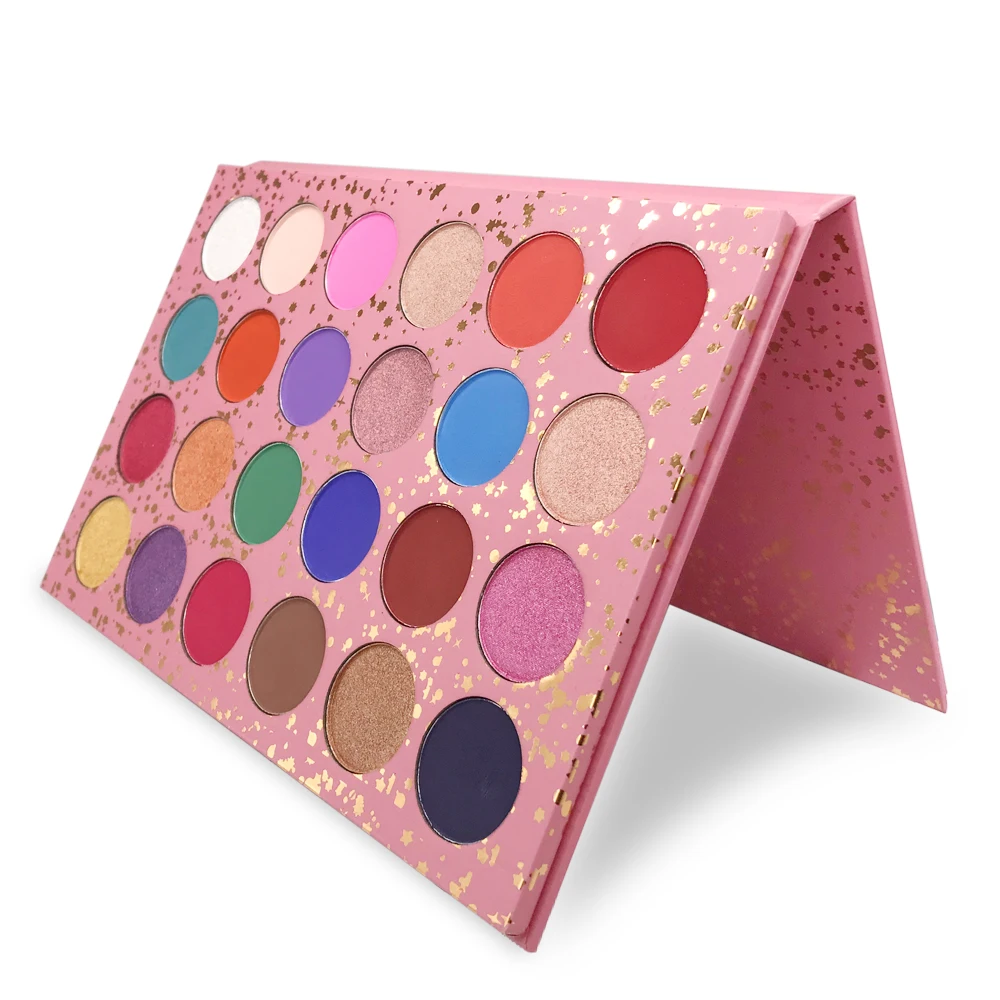 24 colors pink gold daily makeup with mirror eye shadow palette customized private label low MOQ own cosmetic brand