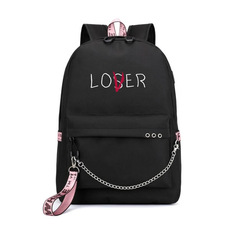Рюкзак Lover Loser большие школьные сумки для девочек подростков зарядка через Usb