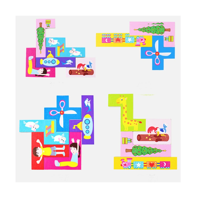 

High Quality Creative Children Educational Toys Baby Puzzles Wooden Rainbow Tetris Jigsaw Toys Assembly Puzzle Color Sets