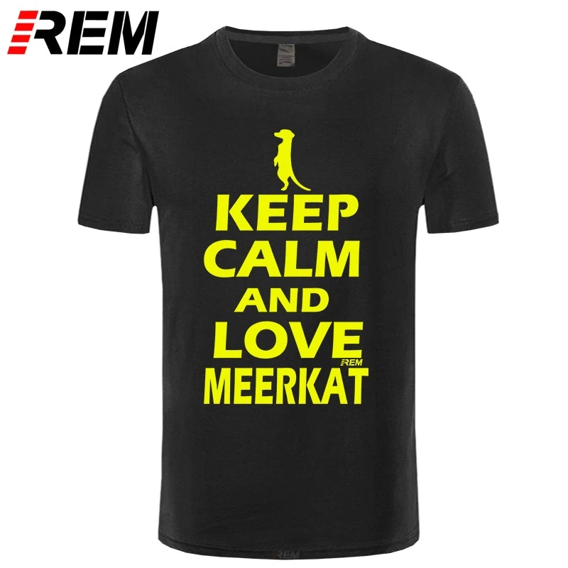 Брендовая одежда мужские футболки keep Calm I'M A Meerkat забавная шутка футболка с