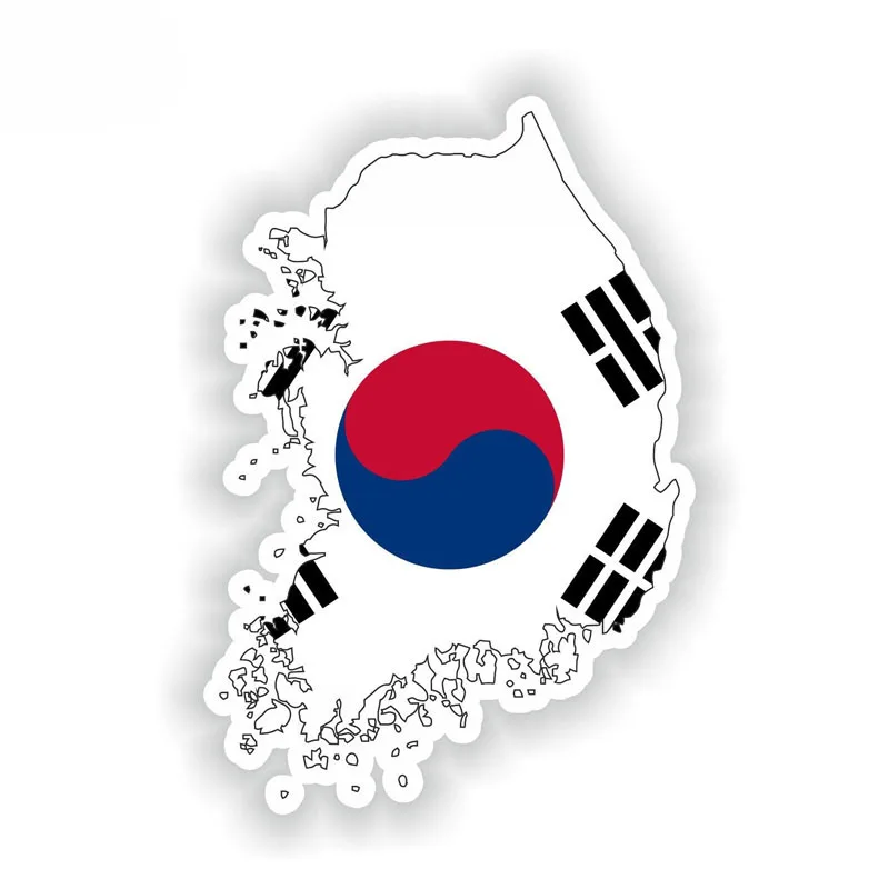 

Interesting South Korea Map Flag Car Sticker Art Pattern Decal Accessories Motorcycle PVC 15cm X 10cm