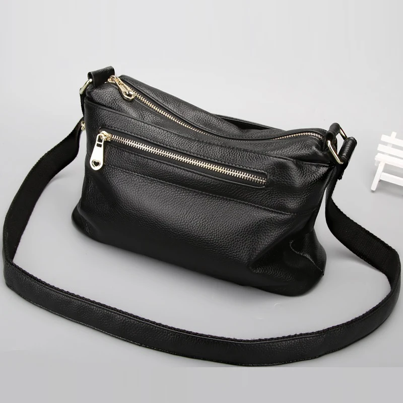 Женская сумка через плечо MJ маленькая вместительная мессенджер из натуральной