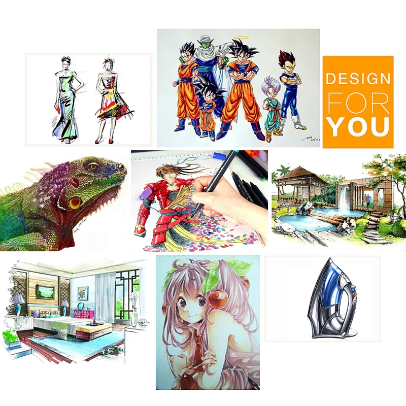 

STA 80Colors Set Water Based Ink Sketch Marker Pens Twin Tip Fine Brush Marker Pen For Graphic Drawing Manga Art Supplies