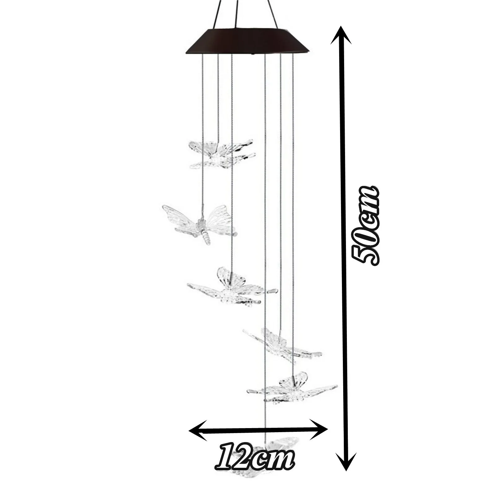 

Color Changing Solar Power Wind Chime Crystal Butterfly Waterproof Outdoor Windchime Light For Patio Yard Garde Hanging Lamp#g30