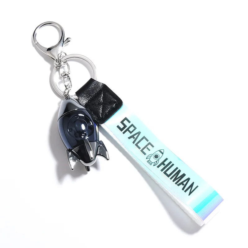 

Fashion Creative Rocket Keychain Acrylic Colorful Student Toy Backpack Car Pendant Exquisite Casual Gift Key Ring Accessories