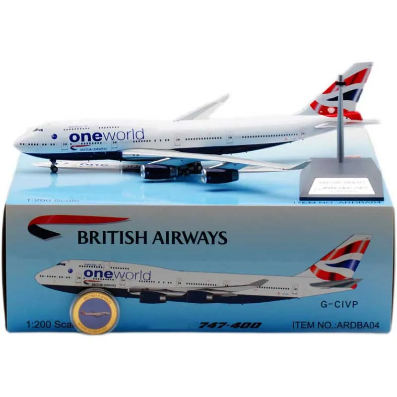 

Британский дыхательных путей Airline 1:200 весы Oneworld самолет 747 B747-400 модель игрушка с база посадки Шестерни сплав самолет