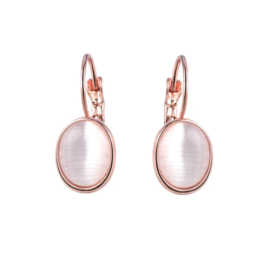 FYJS Уникальный розовое золото цвет овальной формы кошачий глаз камень Висячие