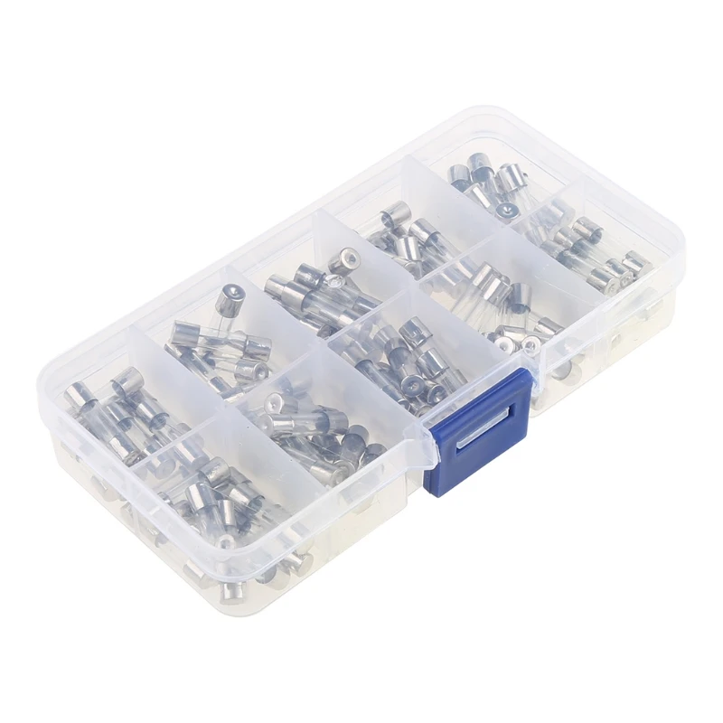 

100Pcs/Box 5x20mm Fast Blow Glass Fuse Assorted Kit 250V 0.2-20A for Car Truck
