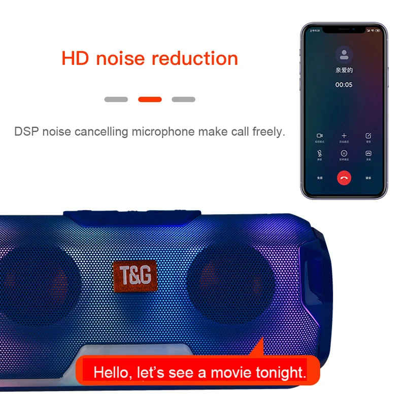 

Portable Bluetooth Speaker LED Dual Speakers Wireless Outdoor High-volume Card Speaker Can Be Portable At Home Outdoor Party