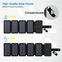 10w solar cells charger foldable waterproof solar charger 5v 2a fast charge portable solar panel charger for smartphones