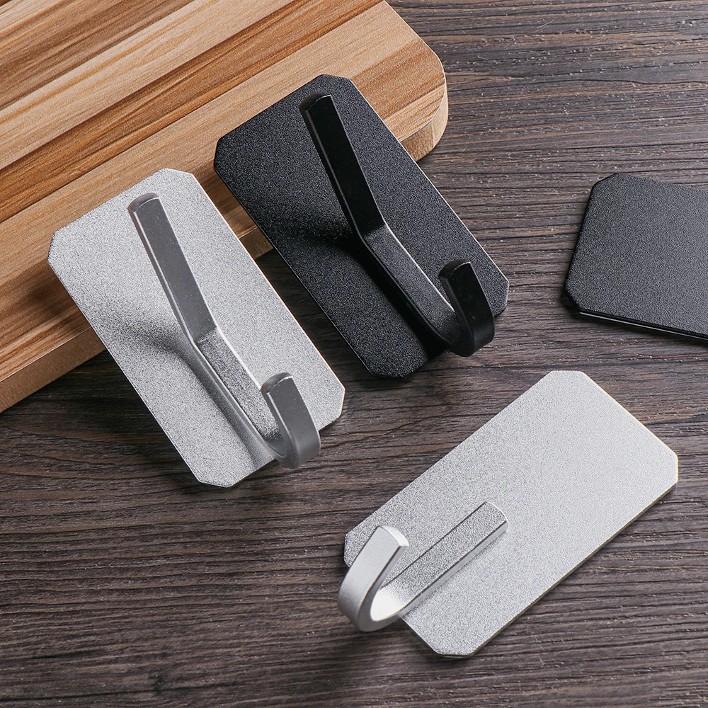 Серебристые черные клейкие крючки 304 из нержавеющей стали клеящиеся вешалка для