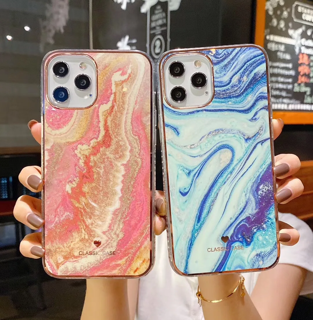 Чехол с рисунком маслом для iPhone 13 Pro Max 12 11 X XR XS 8 Plus блестящий Радужный чехол из