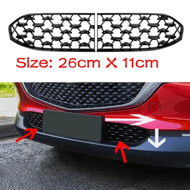 

Автомобильный передний низ среднего чистая декоративный элемент для бампера ниже решетки защитный чехол-подставка для Mazda CX 30 CX-30 2020 2021