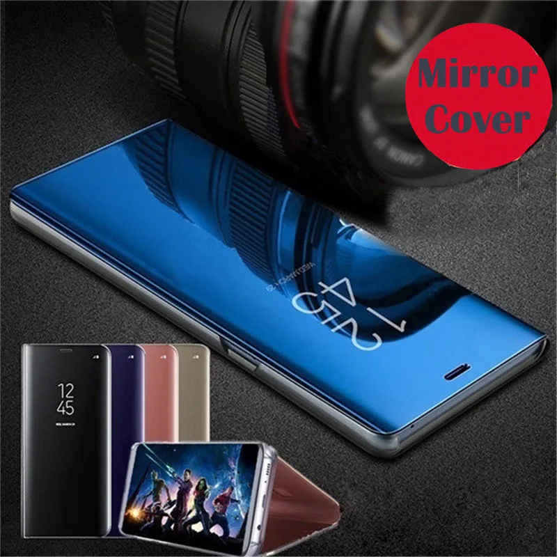 Роскошный зеркальный умный флип чехол для Xiaomi Redmi Note 9 9S 8 8T 7 6 Pro 6A 7A 10X K30 K20 Mi POCO X3 10