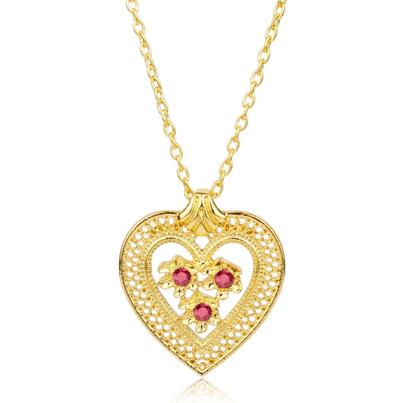Ожерелье Стразы с сердцем и полым цветком для женщин подвеска чокер ювелирные