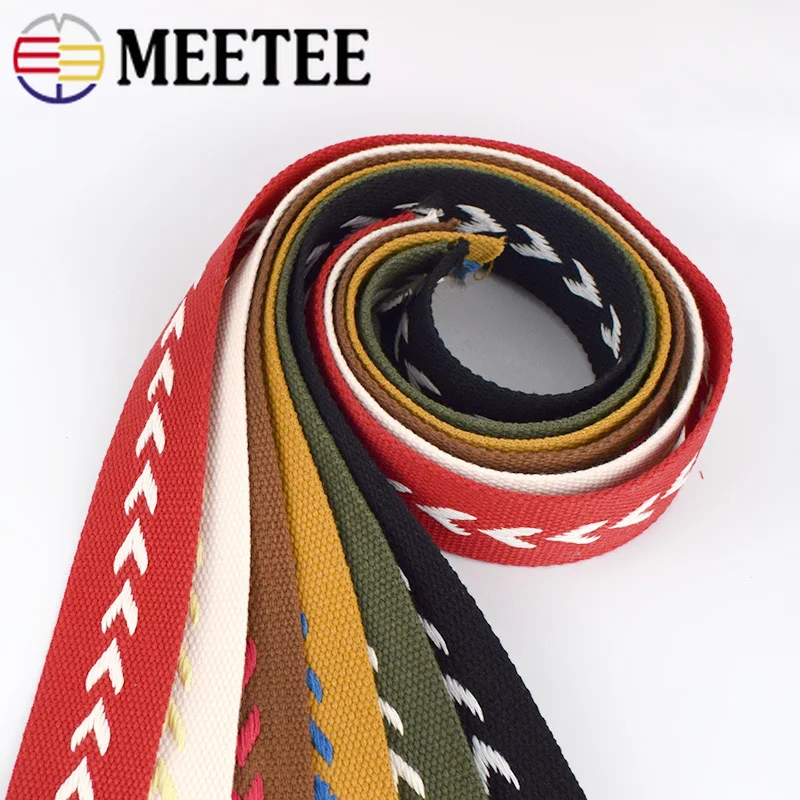 

5Meters 38mm Polyester Cotton Jacquard Webbings Tapes Backpack Bag Strap Belt Ribbons DIY Garment Sewing Tape Bias Binding
