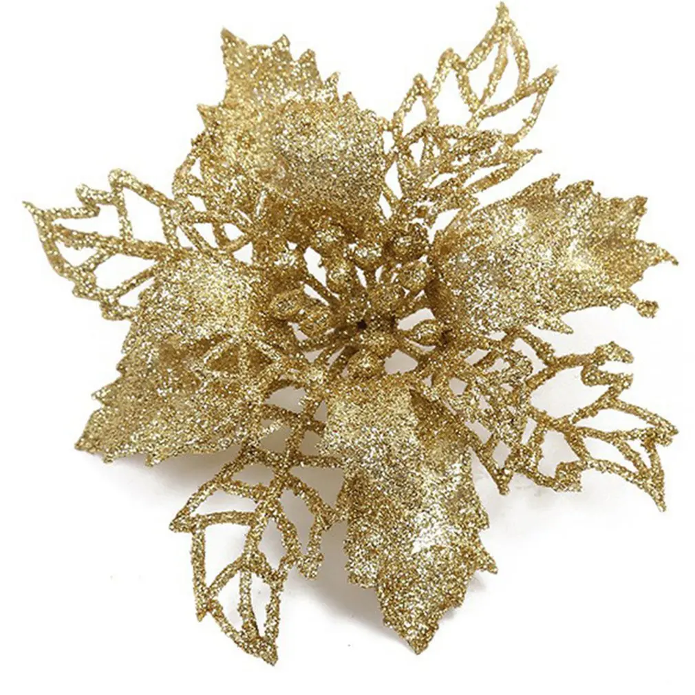 

Christmas Flower Glitter Artificial Christmas Tree Wreaths Ornament Christmas Decorations For Home Xmas Party Tree