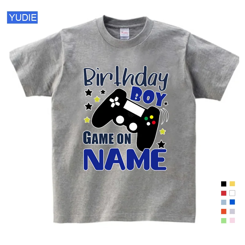 Boys T Shirt Game on T Shirts Kids Clothing Custom Name Birthday T-shirt Girls Clothes Children Toddler Baby Tees Summer Casual