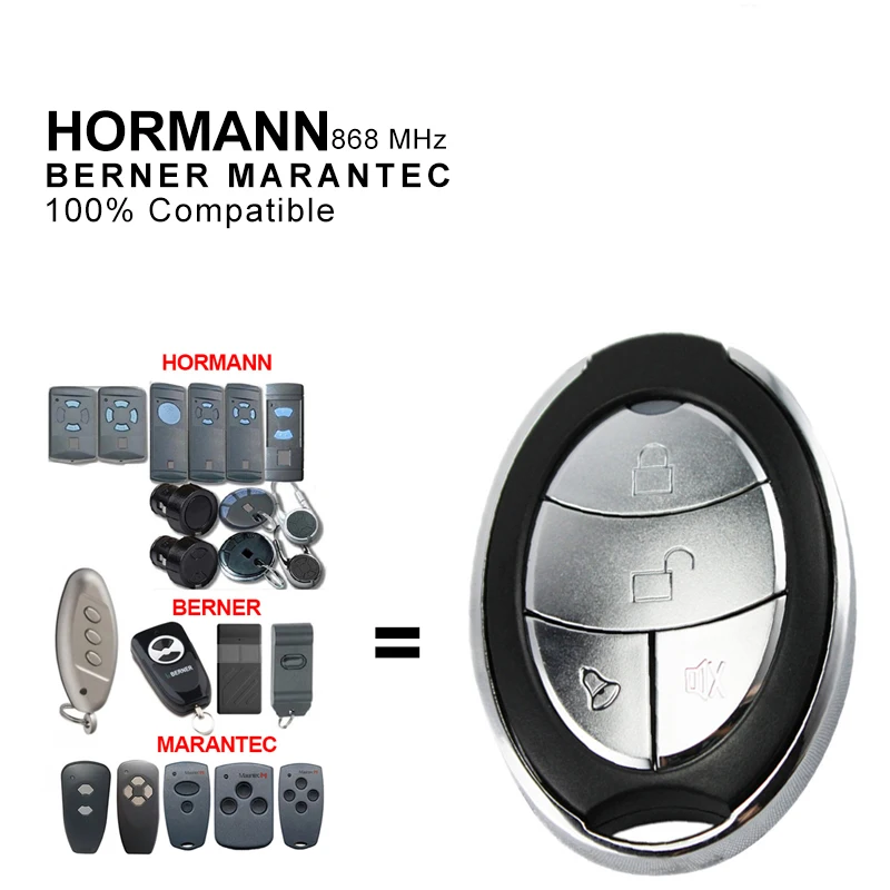 

Пульт дистанционного управления для гаражных дверей HORMANN BERNER MARANTEC 3 в 1, клон, автоматический сканер, 4CH, Открыватель ворот для HSE2 HSE4 Digital 302 313 ...