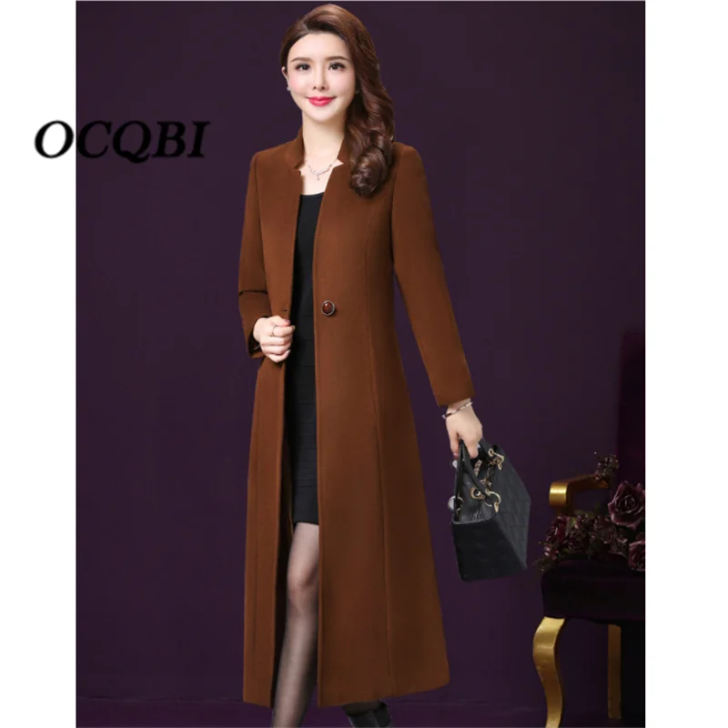 Женское зимнее длинное кашемировое пальто 2019 шерсти|Женские пальто| |