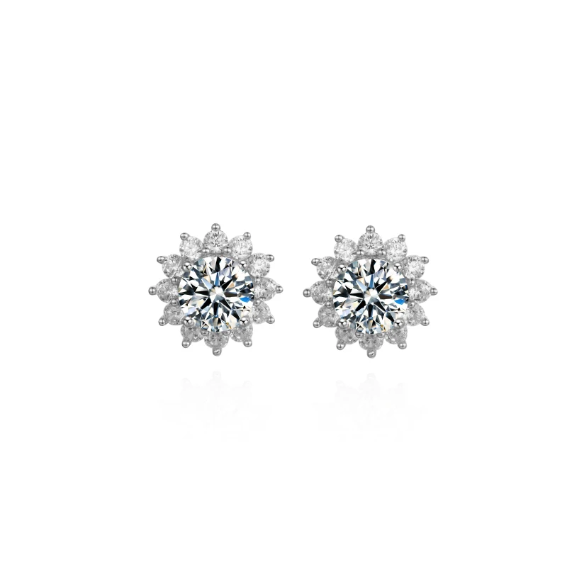 Hot Selling On Ins Sparkle Silver Jewelry Set Factory Wholesale Price Moissanite Diamond Ring Earrings Necklace Bracelet | Украшения и