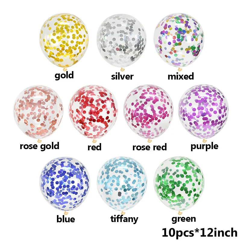 20Pcs Rose Gold Balloon Set Confetti Metallic Balloons Birthday Party Wedding Decoration Anniversary Globals Baby Shower | Дом и сад