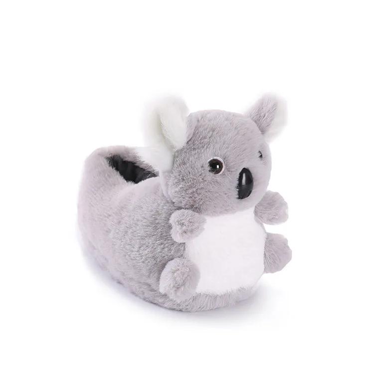Koala Тапочки женские зимние плюшевые тапочки с животными теплые женские домашние тапочки милые прикольные тапочки для взрослых плоский запатиллас - Цвет: Koala