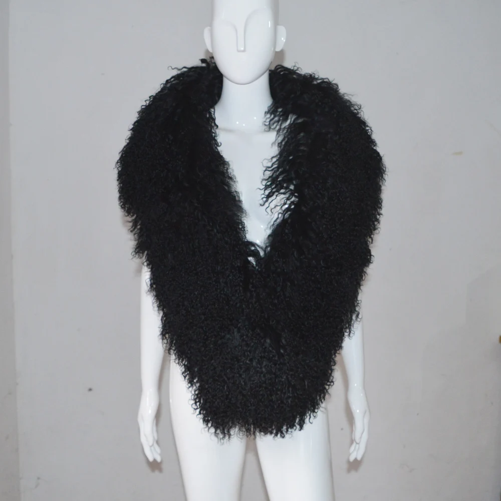 AU187 женские шарфы с большим воротником горячая Распродажа монгольский овечий мех