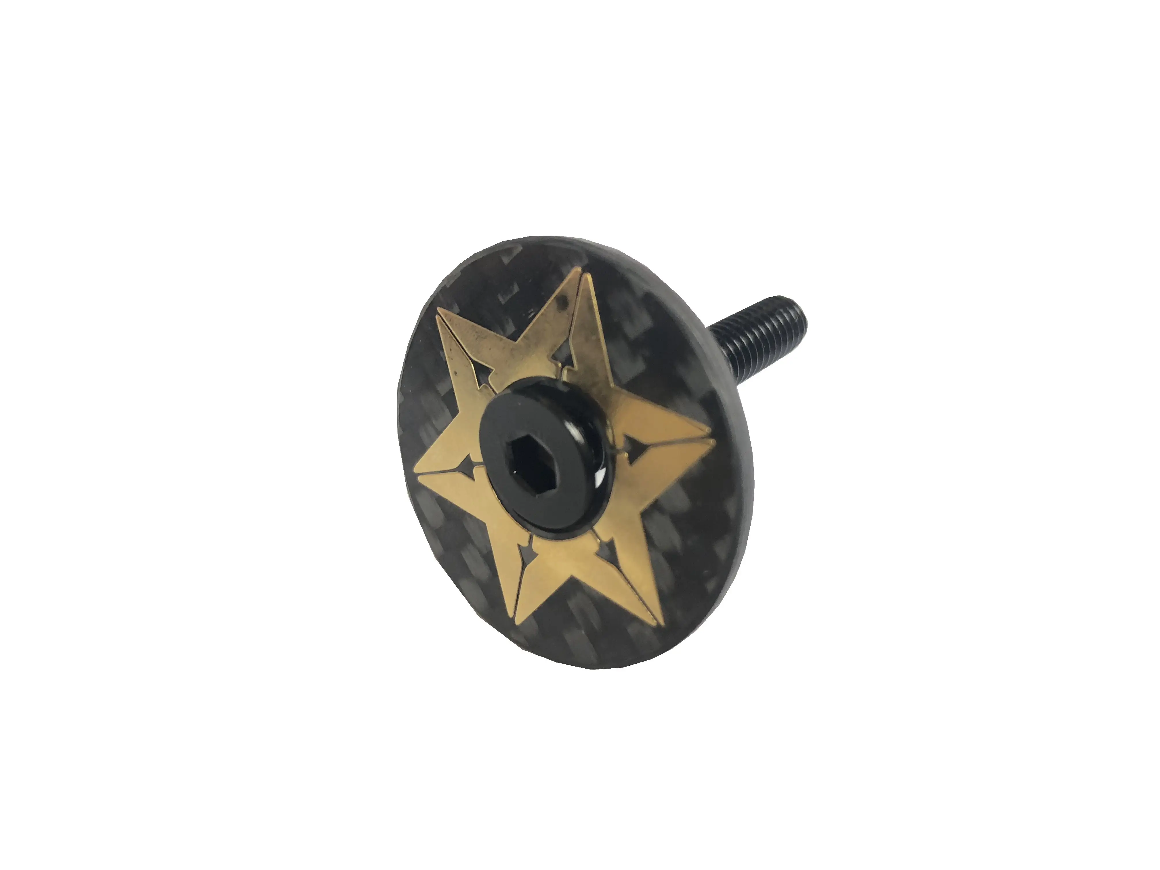 Hexagonal Star logo Superlight 6g велосипедная стебель полностью углеродная верхняя крышка с Ti винтом для 28,6 мм 1 1/" Стил вилка трубка Гарнитура Крышка - Цвет: Hexagonal Star logo