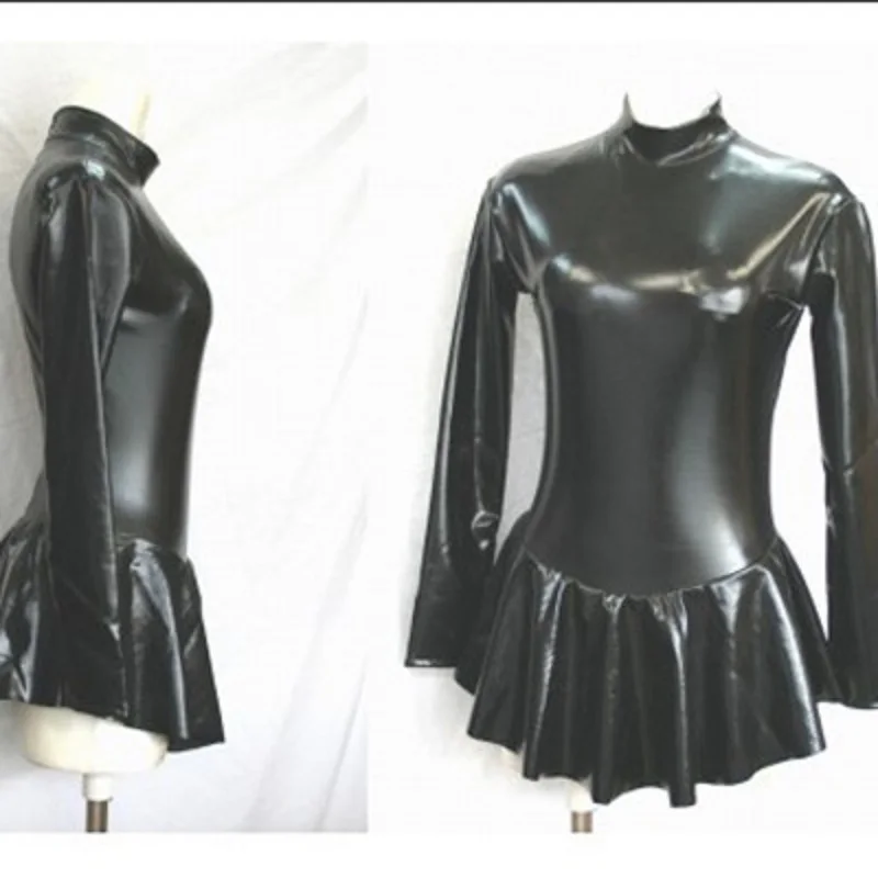 Женское Плиссированное Платье из искусственной кожи для ролевых игр