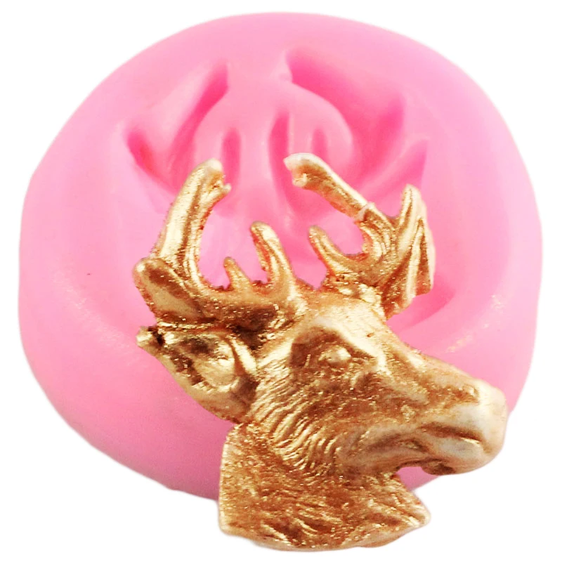 Силиконовые 3D формы в виде головы оленя Рождественская форма для мастики и торта