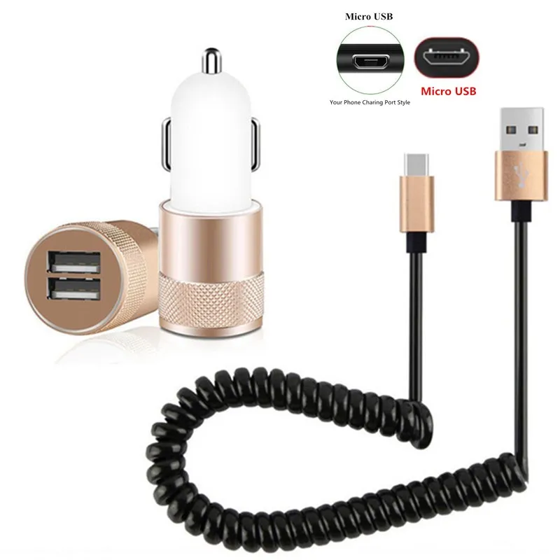 Для Xiaomi mi CC9 CC9e A3 A2 9 SE 8 Explorer Pro mi x 3 5G 5X Red mi 6A 7A Примечание 5 6 7 Pro металлический двойной Зарядное устройство с пружинный USB кабель - Тип штекера: With Micro USB