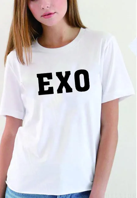 Футболка EXO женская с круглым вырезом Стильная хлопковая рубашка коротким