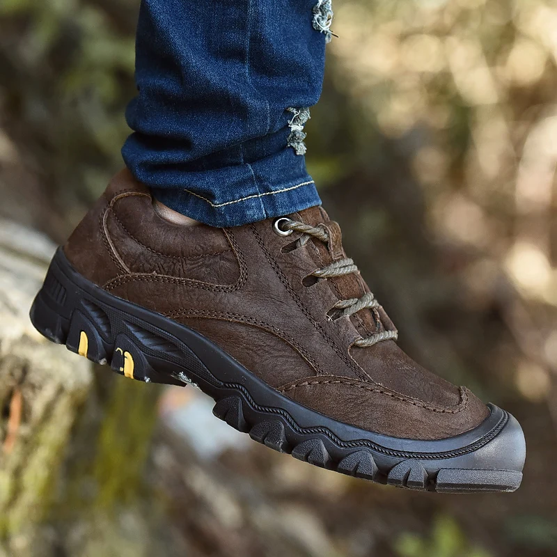 Мужская обувь из натуральной кожи Уличные оксфорды на шнуровке Нескользящая